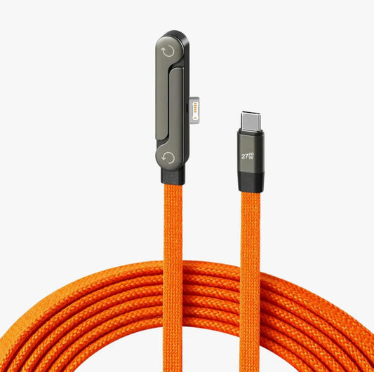 2 in 1 Invisible Stand Charging Cable 240W Fast Charging Cable 5FT | Multi Charger Cord | Type-C Adjustable Stand | Fast Data Transfer