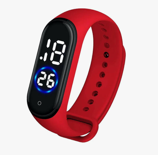 Digital Touch LED M4 Sports Kids Watch, Waterproof, Silicon Strap, Adjustable, Stylish Smart Band for Boys and Girls