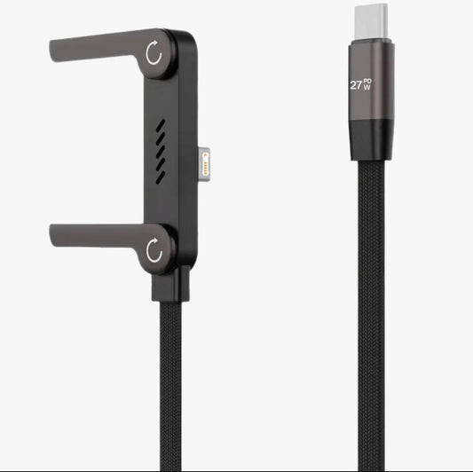 2 in 1 Invisible Stand Charging Cable 240W Fast Charging Cable 5FT | Multi Charger Cord | Type-C Adjustable Stand | Fast Data Transfer