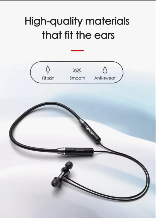 Lenovo G02 Neckband Bluetooth Headset with Dual Speakers – Sports & Music Earphones